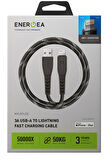 C89 NyloFlex 1.5M 3A USB to Lightning Hızlı Şarj Kablo - Lacivert