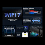 Mercusys MR25BE EasyMesh Uyumlu WPA3 BE3600 Çift Bant Wi-Fi 7 Router