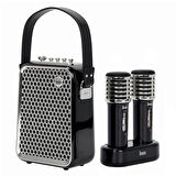 Divoom SongBird-HQ Siyah Çift Karaoke Mikrofonlu Bluetooth Hoparlör