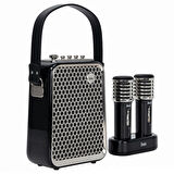 Divoom SongBird-HQ Siyah Çift Karaoke Mikrofonlu Bluetooth Hoparlör