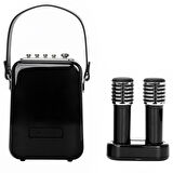 Divoom SongBird-HQ Siyah Çift Karaoke Mikrofonlu Bluetooth Hoparlör