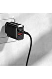 Usams US-CC121 T35 Lightning 20 Watt Hızlı Şarj Aleti Siyah