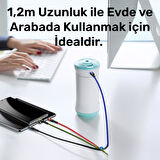 Usams US-SJ317 4in1 2*Lightning 1*Type-C 1*Micro Uçlu 1.2m 2A Örgülü Renkli Şarj ve Data Kablosu