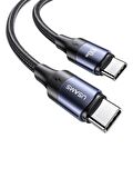 Usams US-SJ524 Örgülü 1.2m Type-C to Type-C 100w PD Hızlı Şarj ve Data Kablosu