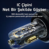 Usams US-CC158 125W (Type-C+USB) Üç Bağlantı Noktalı Hızlı Araç Şarj Soketi-Mavi