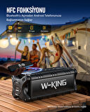W-KING D8-1 Bluetooth Hoparlör, 90W Ultra Bass Boombox, 40 Saat Çalma Süresi, IPX6 Suya Dayanıklı, Kablosuz Stereo TWS, Powerbank/TF/Aux/Bluetooth5.0/NFC, Ses Bombası
