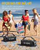 W-KING D8-1 Bluetooth Hoparlör, 90W Ultra Bass Boombox, 40 Saat Çalma Süresi, IPX6 Suya Dayanıklı, Kablosuz Stereo TWS, Powerbank/TF/Aux/Bluetooth5.0/NFC, Ses Bombası