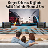 W-KING H10 Bluetooth Hoparlör, 240W Karaoke Makinesi Boombox, 24 Saate Varan Çalma Süresi, REC/Mikrofon/Gitar/Aux/ Ses Bombası