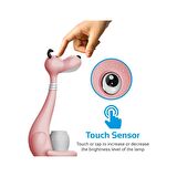 Promate Çocuk Led Masa Lambası + Led Gece Lambası + Kalemlik. 3 Renk Ve 3 Kademe Işık Dokunmatik Pembe GOOFY.PINK