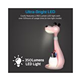 Promate Çocuk Led Masa Lambası + Led Gece Lambası + Kalemlik. 3 Renk Ve 3 Kademe Işık Dokunmatik Pembe GOOFY.PINK