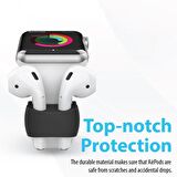 Promate AirHitch Apple AirPods ile Uyumlu Kulaklık Tutucu Aparat Saat Kayışına Takılabilir Silikon Siyah
