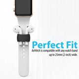 Promate AirHitch Apple AirPods ile Uyumlu Kulaklık Tutucu Aparat Saat Kayışına Takılabilir Silikon Siyah