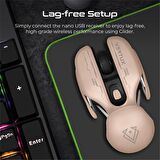 Vertux Glider Oyuncu Mouse Yüksek Performanslı Led 1600 Dpı Kablosuz Oyuncu Mouse Pembe