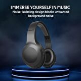 Promate LaBoca Bluetooth Kulaklık Kulaküstü Kulaktan Kontrollü HD 5 Saat Çalışma LED Ekran Siyah