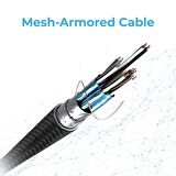 Promate ThunderLink-C40 Şarj Data ve Görüntü Aktarım Kablosu Type-C 100W 40Gbps 1 m Kablo