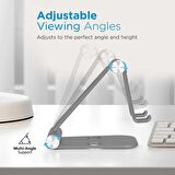 Promate TabView Tablet iPad Standı Ayarlanabilir Çok Açılı Şık Dizayn Minimal Gri