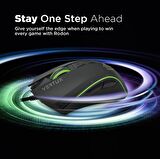 Vertux Rodon Oyuncu Mouse Actfast Üstün Performanslı 7 Programlanabilir Düğme 12.000 DPI Led Oyuncu Mouse