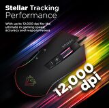 Vertux Rodon Oyuncu Mouse Actfast Üstün Performanslı 7 Programlanabilir Düğme 12.000 DPI Led Oyuncu Mouse