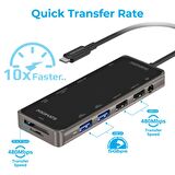 Promate PrimeHub-Pro USB Hub Ultra Hızlı Type-C, USB, HDMI, Ethernet, Kart Okuyucu