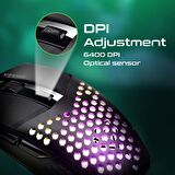 Vertux Katana Oyuncu Mouse 6 Düğmeli Altıgen Kablolu Rgb 6400 DPI Led Oyuncu Mouse Siyah