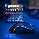 Vertux Mustang Oyuncu Mouse Gamecharged Kablosuz Şarj İstasyonlu 10.000 DPI Led Oyuncu Mouse Siyah