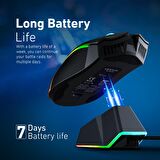 Vertux Mustang Oyuncu Mouse Gamecharged Kablosuz Şarj İstasyonlu 10.000 DPI Led Oyuncu Mouse Siyah