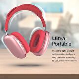 Promate AirBeat Bluetooth Kulaklık Yüksek Kaliteli Stereo Kablosuz Kulaküstü Kulaklık Kırmızı