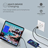 Promate PowerPort-33 Gan 33W Qualcomm Süper Hızlı Type-C PD , USB Ultra Kompakt Duvar Şarj Cihazı, Aşırı Gerilim Koruması Beyaz
