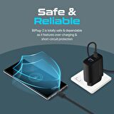 Promate BiPlug-2 17W Yüksek Hızlı Şarj Cihazı, 5V/3A Type-C, 5V/2,4A USB Duvar Şarj Adaptörü, Aşırı Şarj Koruma Siyah