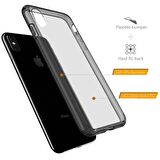 Buff iPhone X ile Uyumlu Air Hybrid Kılıf Smoke Black