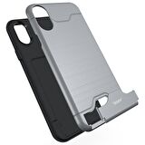 Buff iPhone XR ile Uyumlu Slim Folder Kılıf Silver
