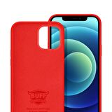 Buff iPhone 12 Mini ile Uyumlu Rubber Fit Kılıf Red