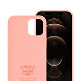 Buff iPhone 12 Pro Max ile Uyumlu Rubber Fit Kılıf Pink Sand