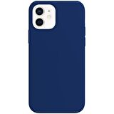 Buff iPhone 12 / 12 Pro ile Uyumlu Rubber S Kılıf Navy Blue