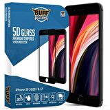 Buff iPhone Se 2020 / 8/7 5D ile Uyumlu Glass Ekran Koruyucu Black