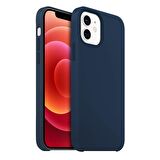 Buff iPhone 12 / 12 Pro Rubber Fit Kılıf Navy Blue