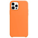 Buff iPhone 12 Pro Max Rubber Fit Kılıf Light Orange