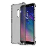 Blogy Galaxy A6 Plus ile Uyumlu Crystal Fit Kılıf Smoke Black