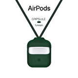 Blogy AirPods ile Uyumlu Silikon Kılıf Forest Green