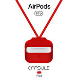 Blogy AirPods Pro ile Uyumlu Silikon Kılıf Red