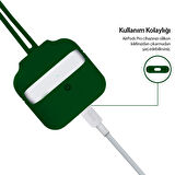 Blogy AirPods Pro ile Uyumlu Silikon Kılıf Forest Green
