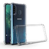Blogy Galaxy A20s ile Uyumlu Crystal Fit Kılıf Crystal Clear