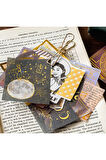 Nature Temalı Vintage Altın Damga Sticker Seti • Bullet Journal (GGK-DFZ028)