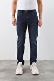 Erkek Likralı Straight Fit Jean Pantolon Mavi
