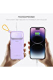 Rs-500 20.000mah 22.5W PD Powerbank Dijital Ekranlı 6 Portlu Dahili Çift Kablolu