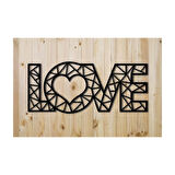 Dekoratif Modern Siyah Büyük Ahşap Love Yazısı Tablo Aşk