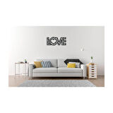 Dekoratif Modern Siyah Büyük Ahşap Love Yazısı Tablo Aşk