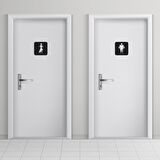 CajuArt 2 Parça  13x13 Kare Şekil Modern Erkek Kadın Wc Tuvalet Yönlendirme Levhası