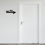 CajuArt Siyah Ahşap Ok Üzeri Erkek Kadın WC Tuvalet Yönlendirme Uyarı Levhası