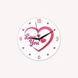 CajuArt Kalp İçinde Love You Yazılı Sevgililer Günü Ahşap Duvar Saati